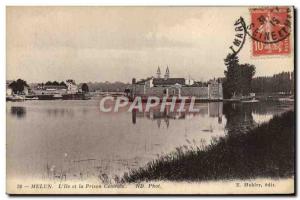 Postcard Old Prison melun Pointe of & # 39ile and central house