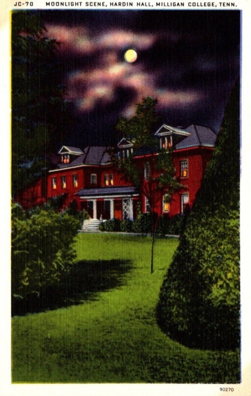 Tennessee Milligan College Hardin Hall Moonlight Scene