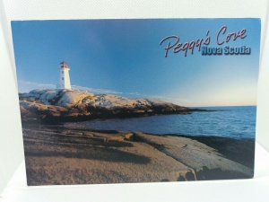 Larger Sized Postcard Peggys Cove and Lighthouse Nova Scotia Canada