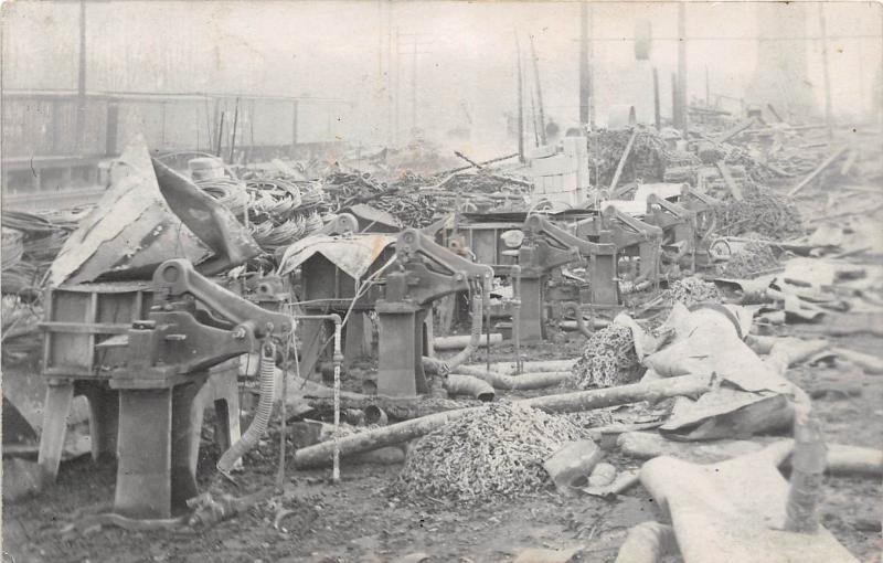 E12/ Ravenna Ohio Photo RPPC Postcard 1910 Fire Disaster Factory Occupational