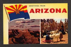 AZ Greetings from ARIZONA Flag Grand Canyon Goats PC