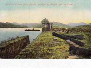 LP27  Panama, Canal Zone, postcard, Old Forts at Porto Bello