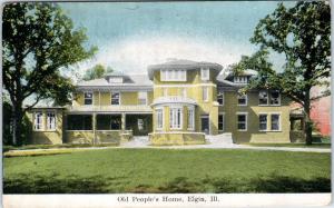 ELGIN, IL Illinois     OLD PEOPLES HOME      1908      Postcard 