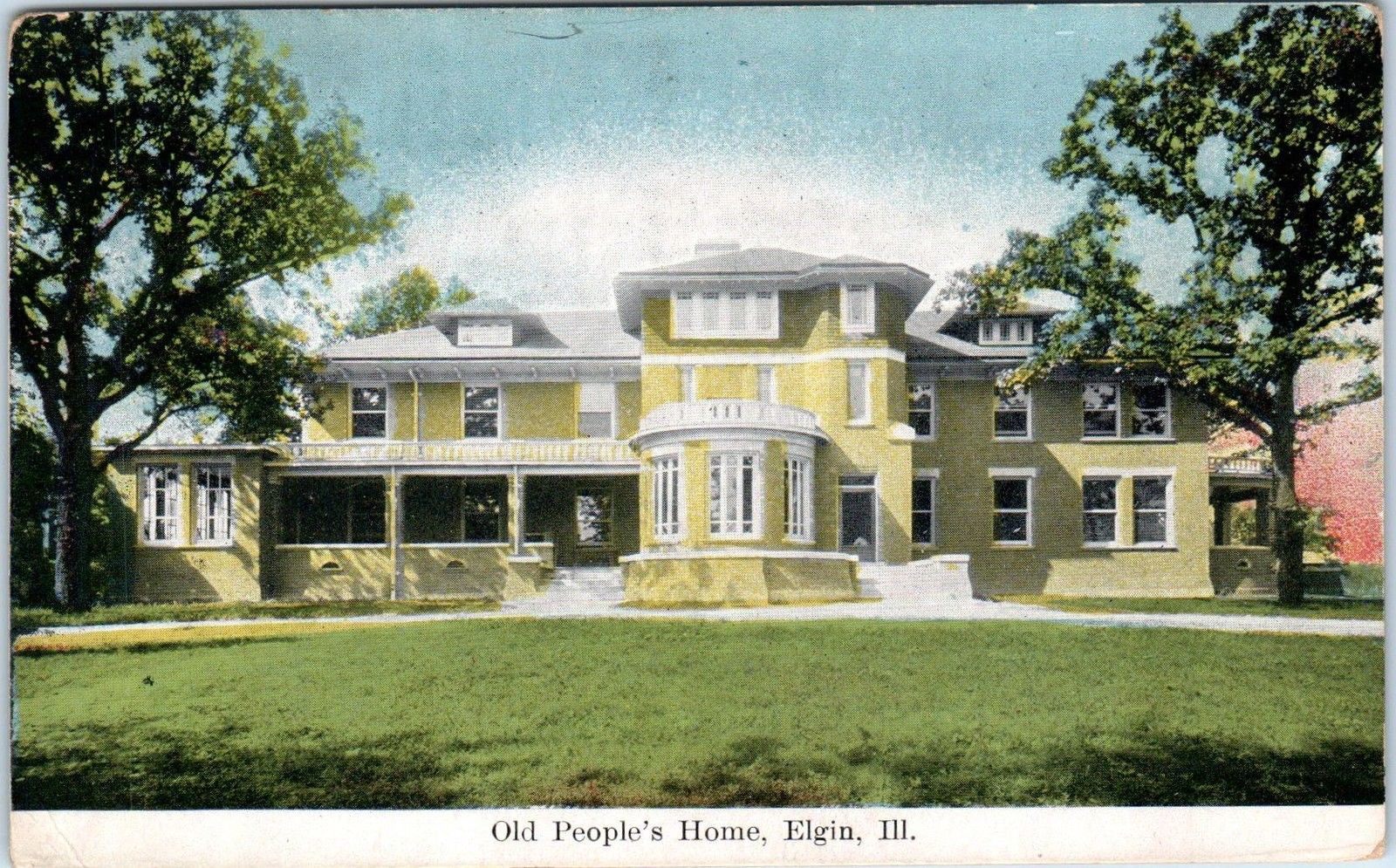 ELGIN, IL Illinois OLD PEOPLES HOME 1908 Postcard United States