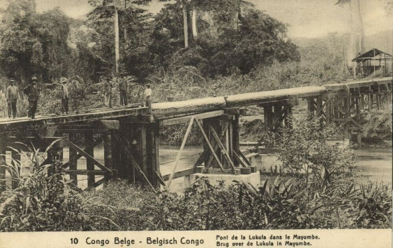 belgian congo, MAYOMBE MAYUMBE, Bridge over Lukula River (1920s) Postcard (10)