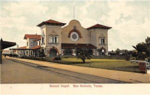 SUNSET DEPOT San Antonio, Texas Railroad Station c1900s Vintage Postcard