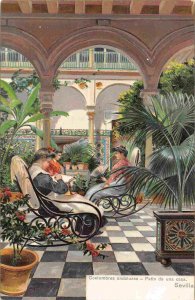 Costumbres Andaluzas Patio una Casa Sevilla Seville Spain Stengel 29566 postcard