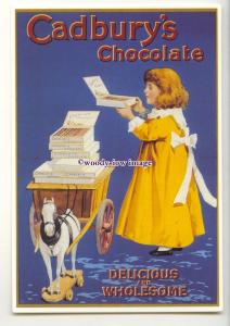ad0955 - Cadbury's Chocolate, Girl with Horse & Cart - Modern Advert Postcard