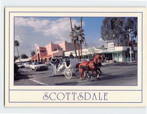 Postcard Horse Drawn Carriage Scottsdale Arizona USA