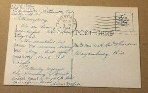 VINTAGE .01 LINEN POSTCARD USED 1944 CONFED. MONUMENT NORFOLK VA.