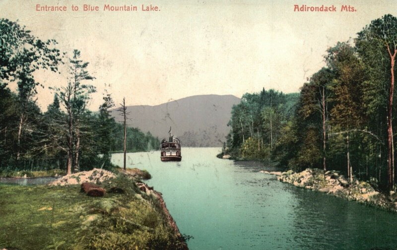 Entrance to Blue Mountains NY Adirondacks Mountains Vintage Postcard 1910's