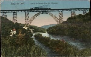 RR Train on Bridge - Bergisch Land Kaiser Wilhelm Brucke bei Mungsten Germany