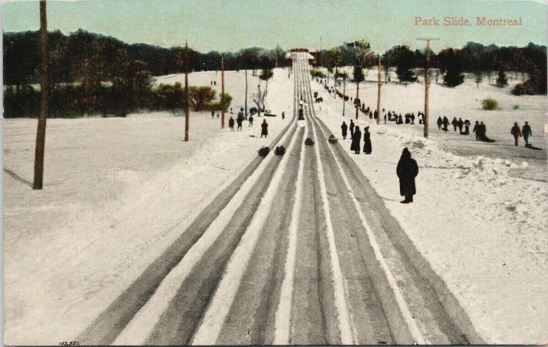 Park Slide Montreal QC Quebec Sled c1910 Postcard D86