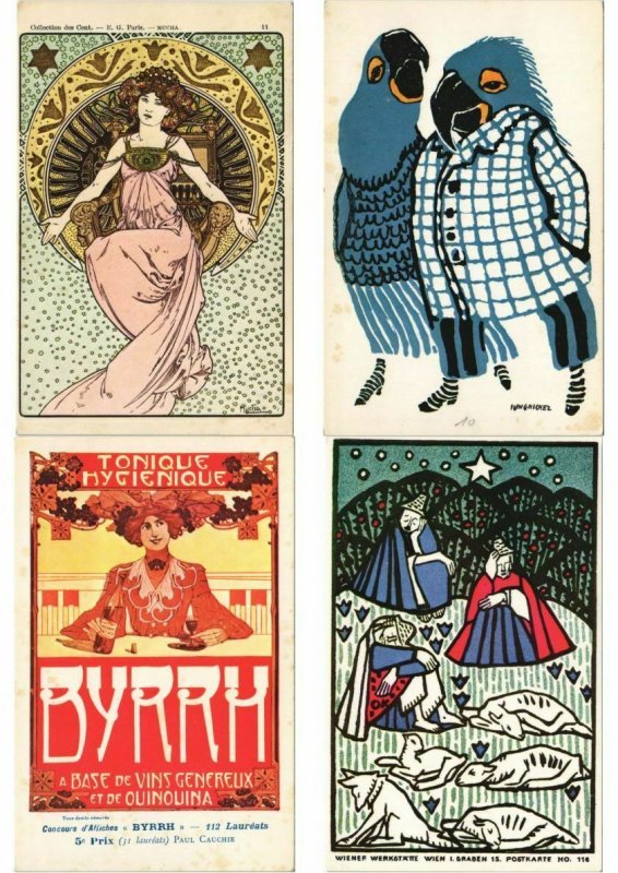 ART NOUVEAU & ART DECO ADECA NEUDIN 150 REPRINT MODERN Postcard (L3716)