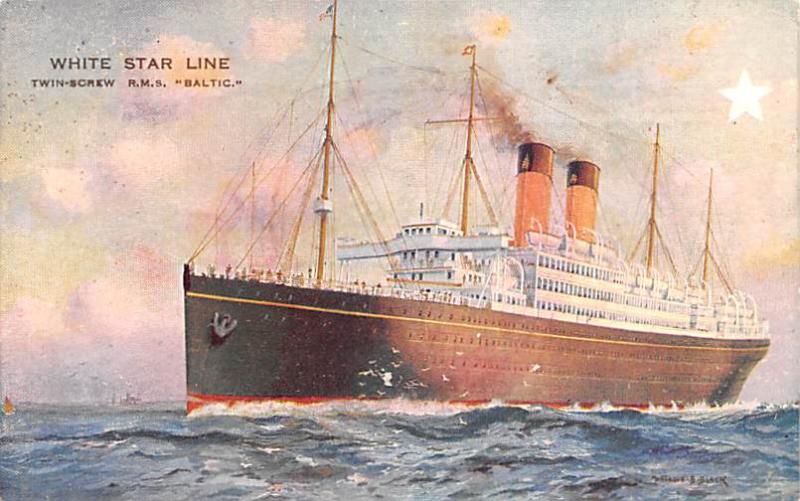 White Star Line, Twin Screw RMS Baltic Ship Writing on back 