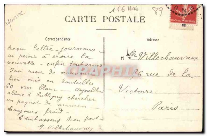 Old Postcard Perspective Chateau Fleurigny south coast