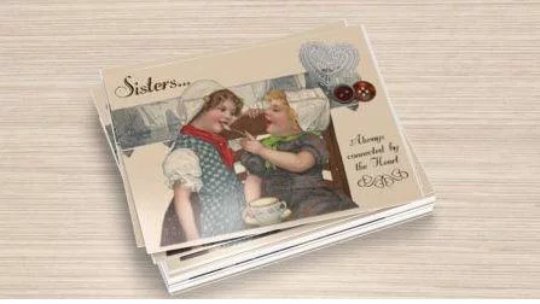 Single (one), Old Fashioned Postcards, Celebrating the Bond between Sisters, Tea