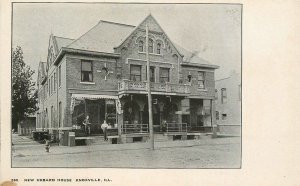 Postcard C-1910 Illinois Knoxville New Hebard House Job Printery 23-13265