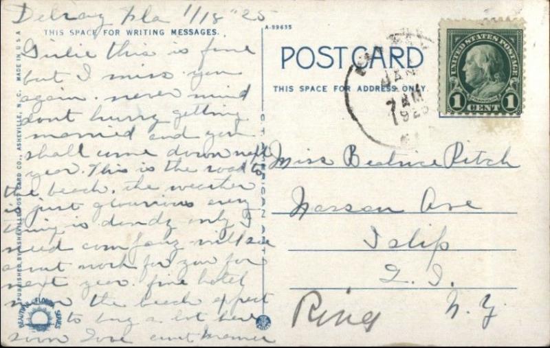 Delray FL Atlantic Ave c1920 Postcard