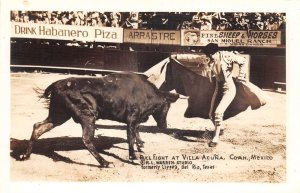 Villa Acuna Mexico Bull Fight Matador Real Photo Vintage Postcard AA70106