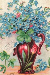 Circa 1912 Embossed Large Vase Floral Birthday Postcard 10c1-407 