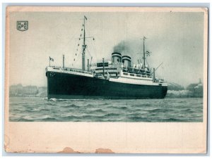 1931 Hamburg Amerika Linie Steamship Steamer Cruise Sea Vintage Antique Postcard 