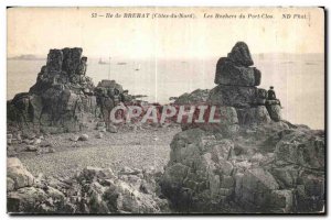 Old Postcard Ile de Brehat The Rocks Port Cls