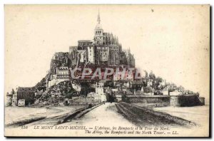 Old Postcard Mont Saint Michel L & # 39abbaye The walls and tower North