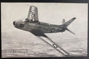 Mint USA Real Picture Postcard USAF F- 86F Sabre Jet North American Aviation