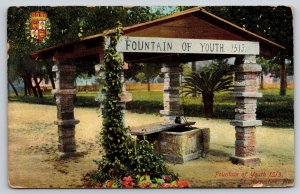 St Augustine Florida~1513 Fountain Of Youth~Ponce De Leon Drank~1912 Postcard