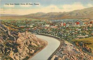 TX, El Paso, Texas, Town View, Curteich 