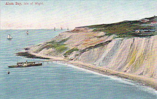 England Isle Of Wight Alum Bay with Steamer