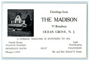 c1924 Greetings From The Madison, New Jersey NJ Advertising Unposted Postcard 