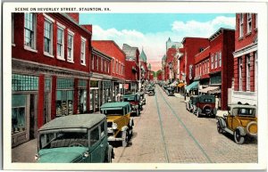 View Looking Down Beverley Street, Staunton VA Vintage Postcard A66