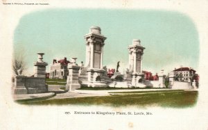 Vintage Postcard 1900's Entrance to Kingsburry Place Saint Louis Missouri MO