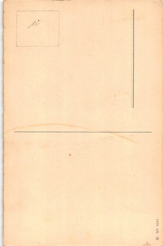 B153 Silhouette Elf Holds miniature gentlemen Pixies postcard