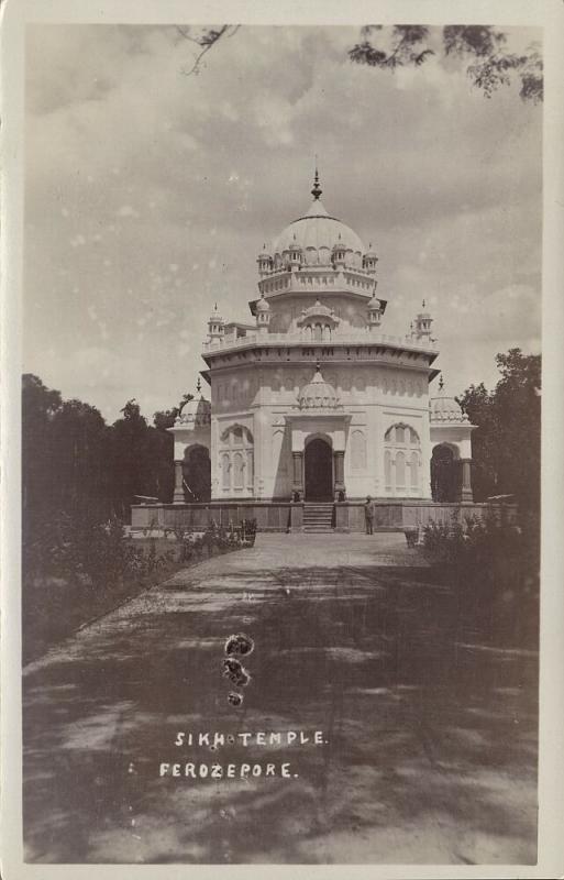 india, FIROZPUR FIROZEPORE, Saragarhi Memorial Gurudwara Sikh Temple 1920s RPPC