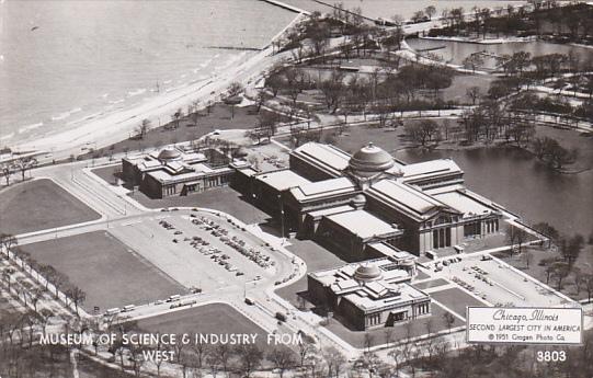 Museum Of Science and Industry From West Chicago Illinois Real Photo