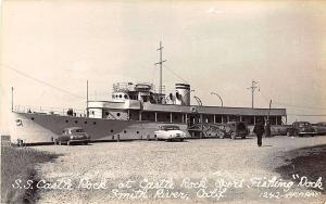 Smith River CA S.S. Castle Rock Sport Fishing Dock Ship RPPC Postcard