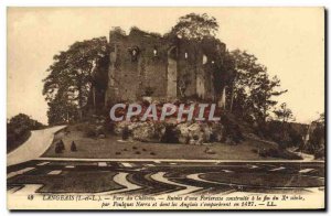 Postcard Ancient Ruins Langeais Parc Du Chateau D & # 39A Fortress