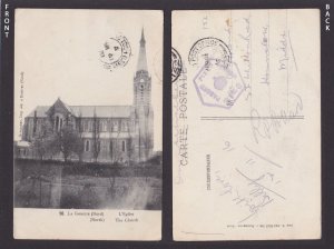 GREAT BRITAIN 1916, Censored fieldpost card, La Gorgue France, WWI