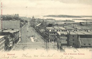 Quebec Canada Montreal 1905 Postcard Birdseye Montreal Harbour #220 24-8648