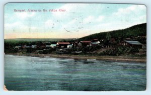 RAMPART, AK Alaska ~ TOWN VIEW & YUKON River 1911 Postcard