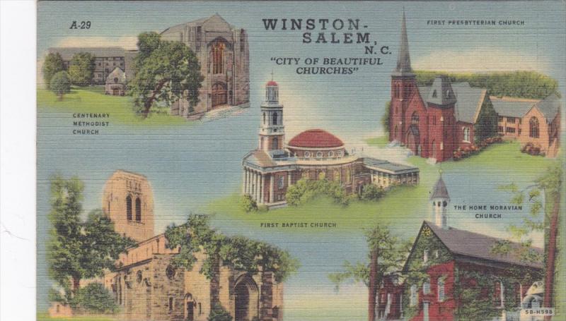 15410 NC Winston Salem  1940's  multi-view Five churches