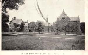 Vintage Postcard 1906 St. John Episcopal Church Greenfield Stamford Connecticut