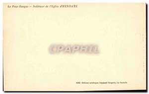Old Postcard Interior of & # & # 39Hendaye 39eglise of Basque country