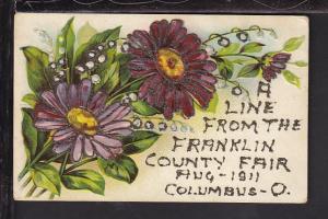 Line From Franklin County Fair,Columbus,OH,Flowers Postcard 