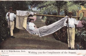 MADIERA, Portugal, 1900-10s; Wishing you the Compliments of the Season, Woman...