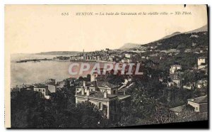 Old Postcard Menton Garavan bay and the old town