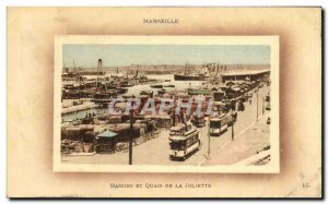 Old Postcard Marseille basins and docks of Joliette Charter